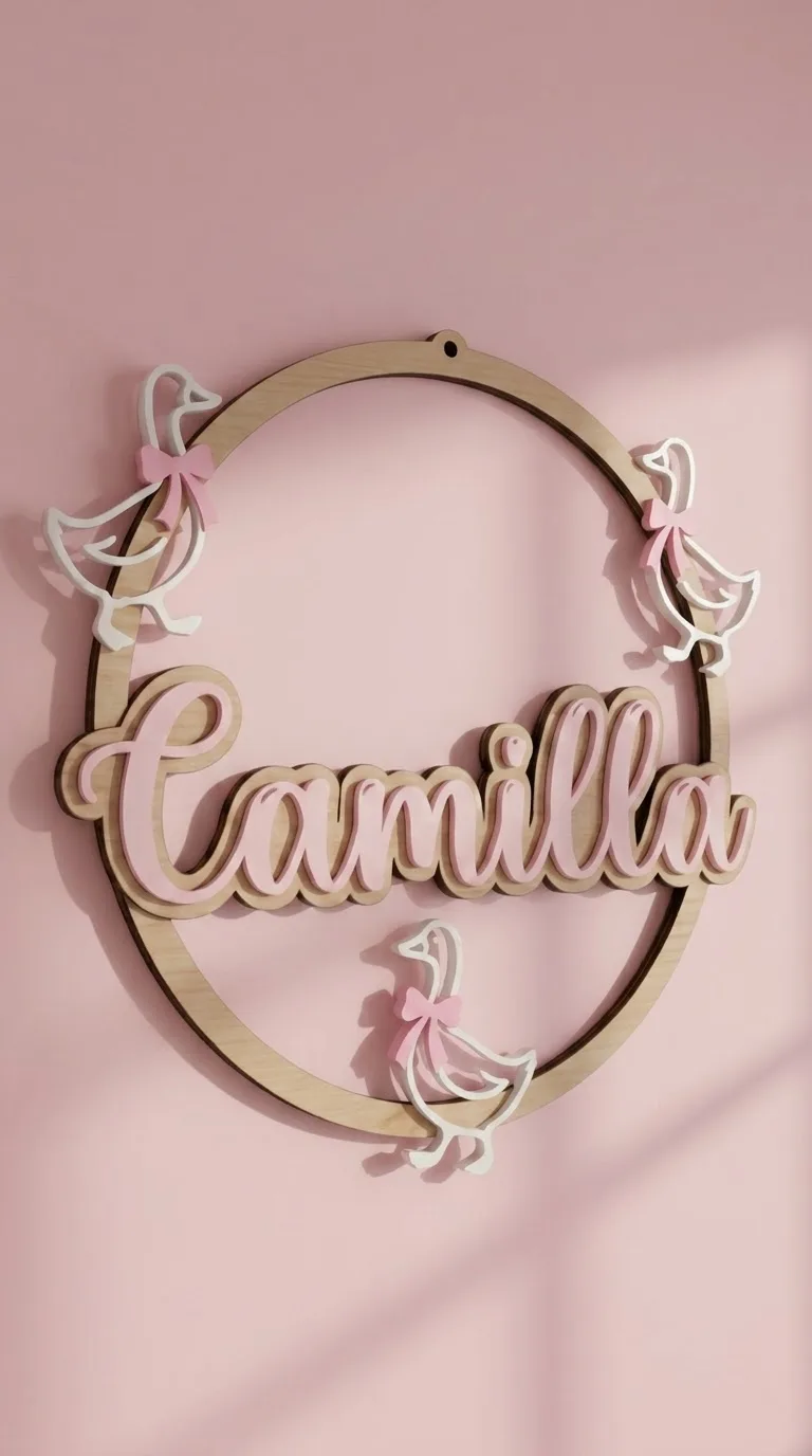 Dettaglio ghirlanda nascita personalizzata Camilla